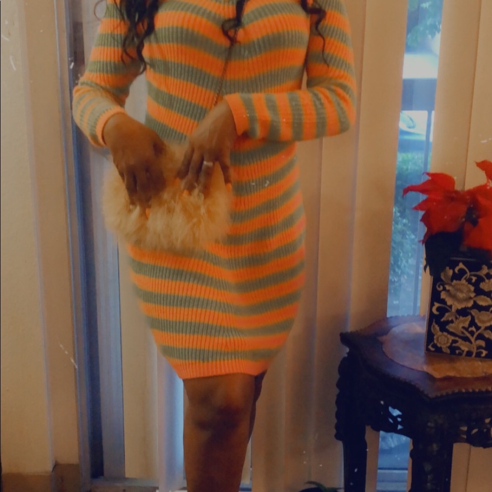 Pretty striped sweater dress